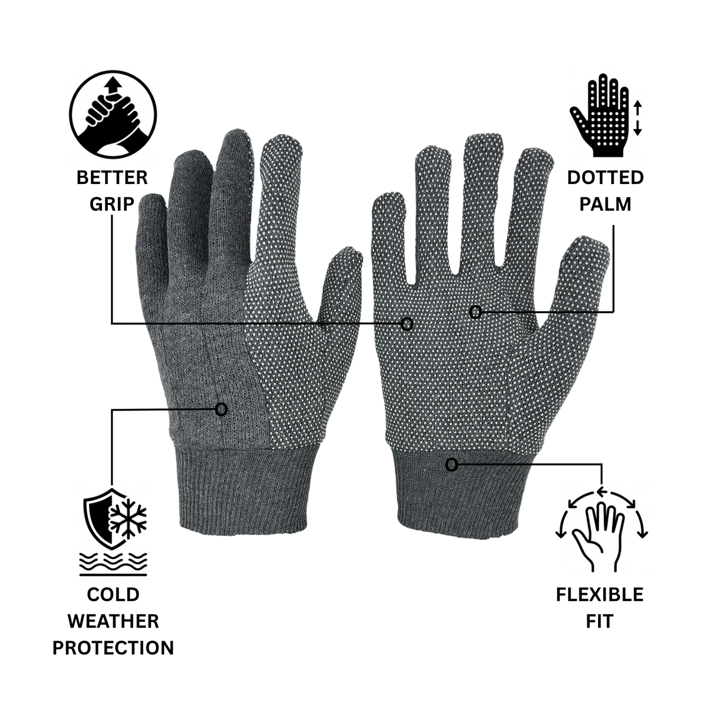 Dotted Jersey Gloves