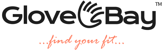 Glove Bay logo with tagline 'find your fit' on a white background