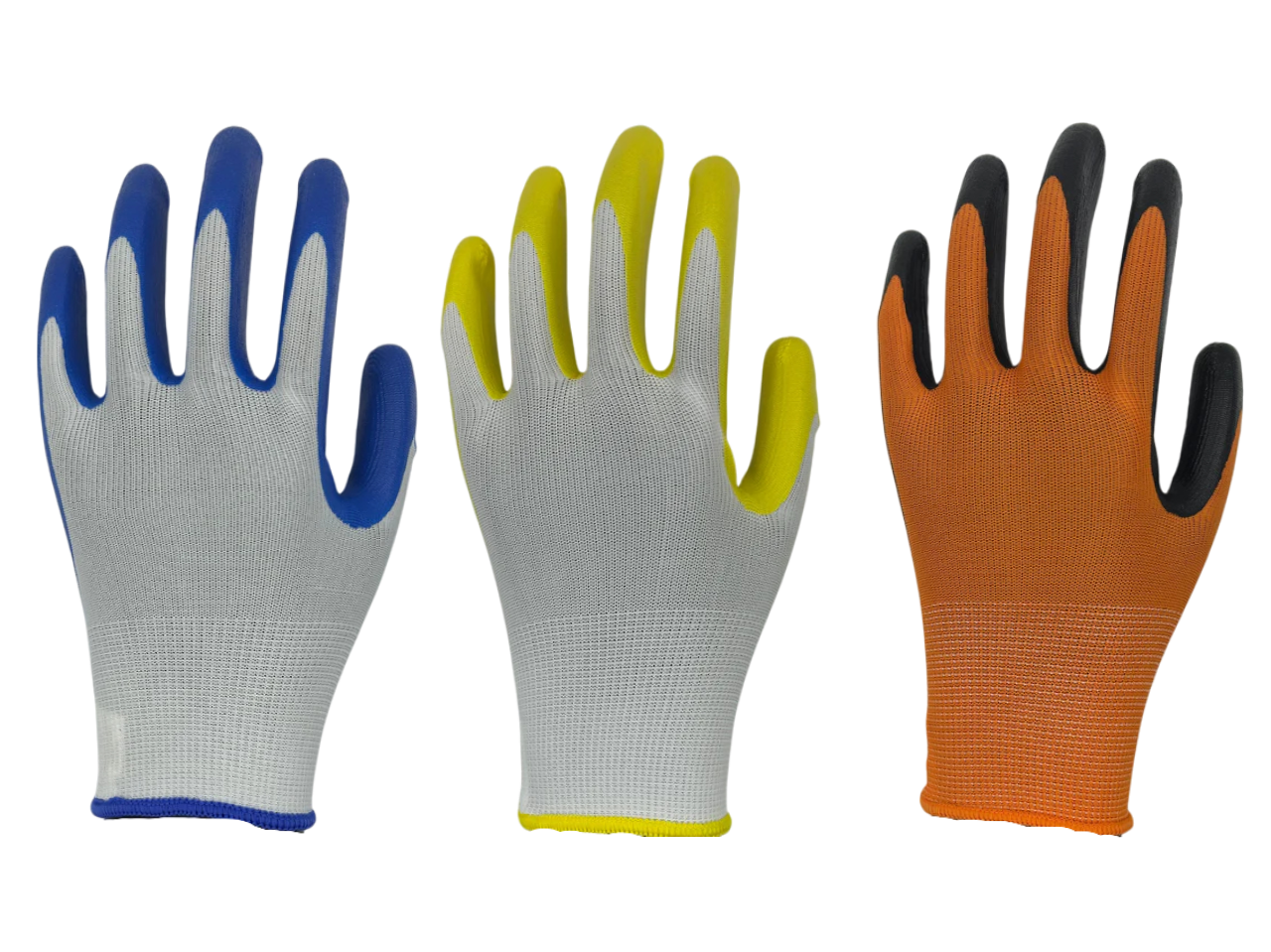 Nitrile Dipped Work Gloves assorted colors