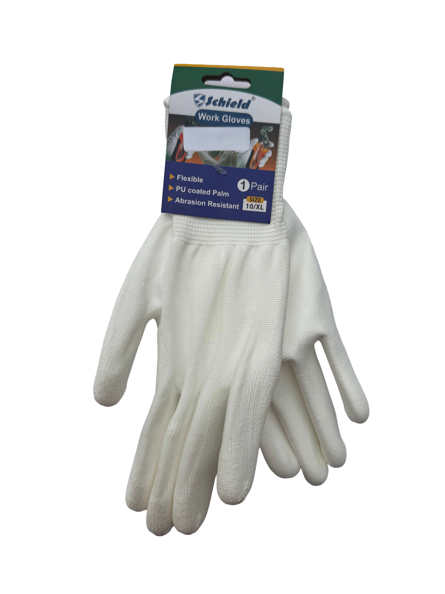 Schield® PU-Coated Precision Work Gloves  with product description tag.