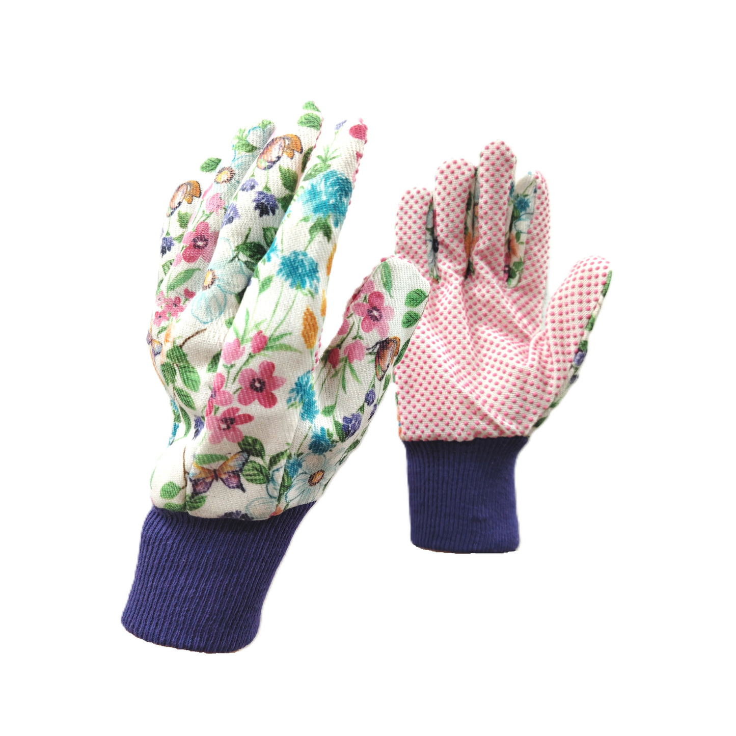 Schield® Premium Canvas Grip Gardening Gloves one size fits most, design Spring Splendor.