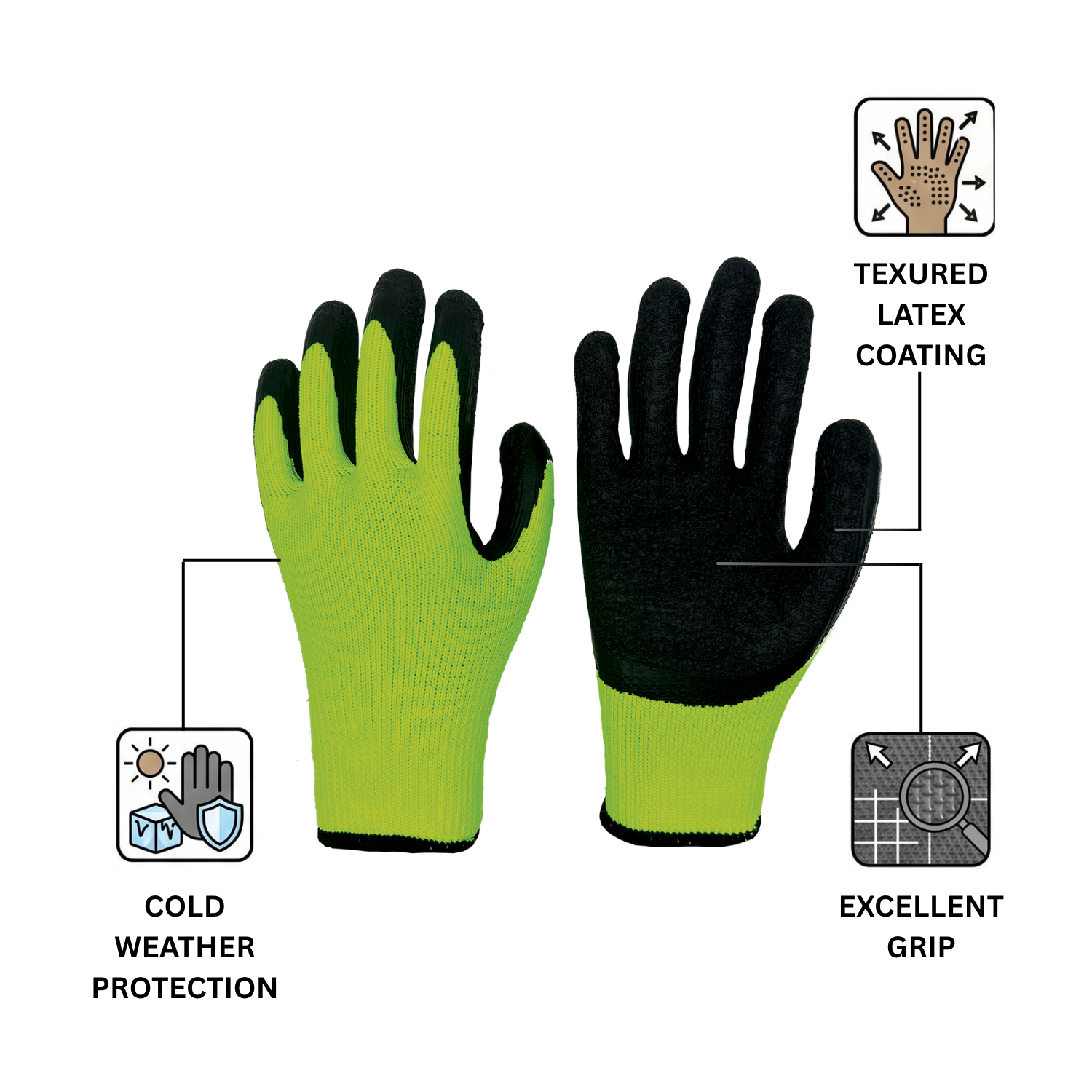 HeavyDuty Latex Work Gloves