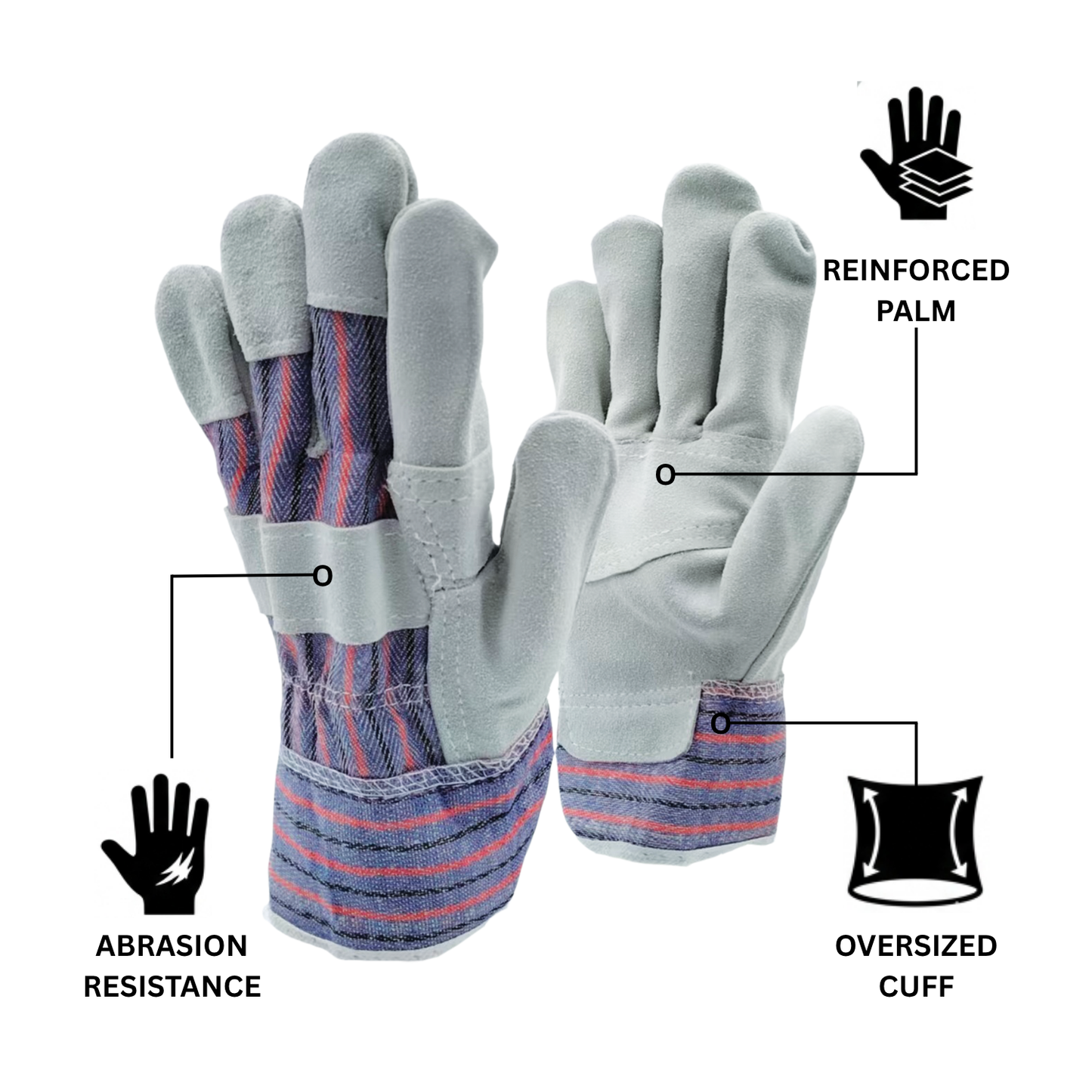 HeavyDuty Multipurpose Leather Gloves