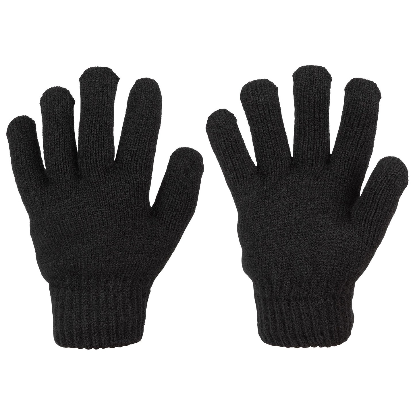 Pair of black gloves on a white background