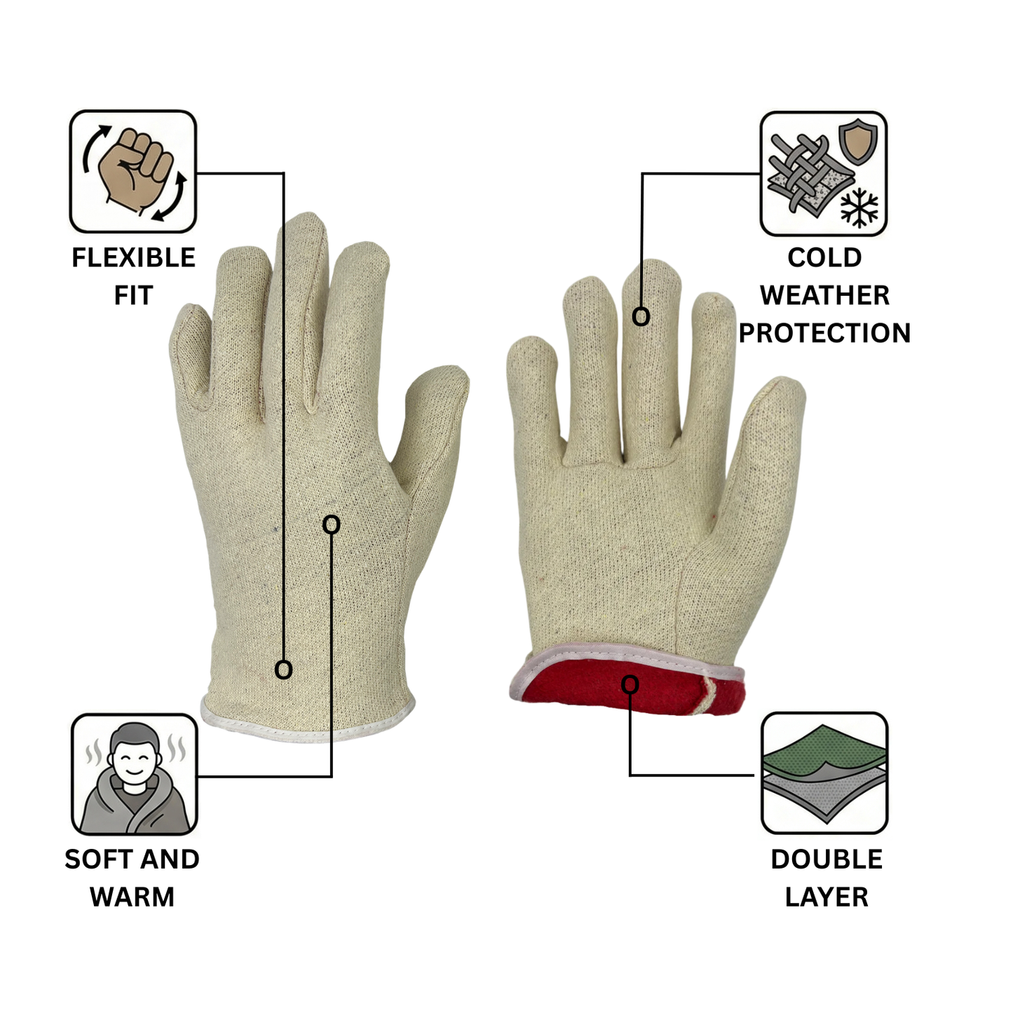 Lined Jersey Gloves