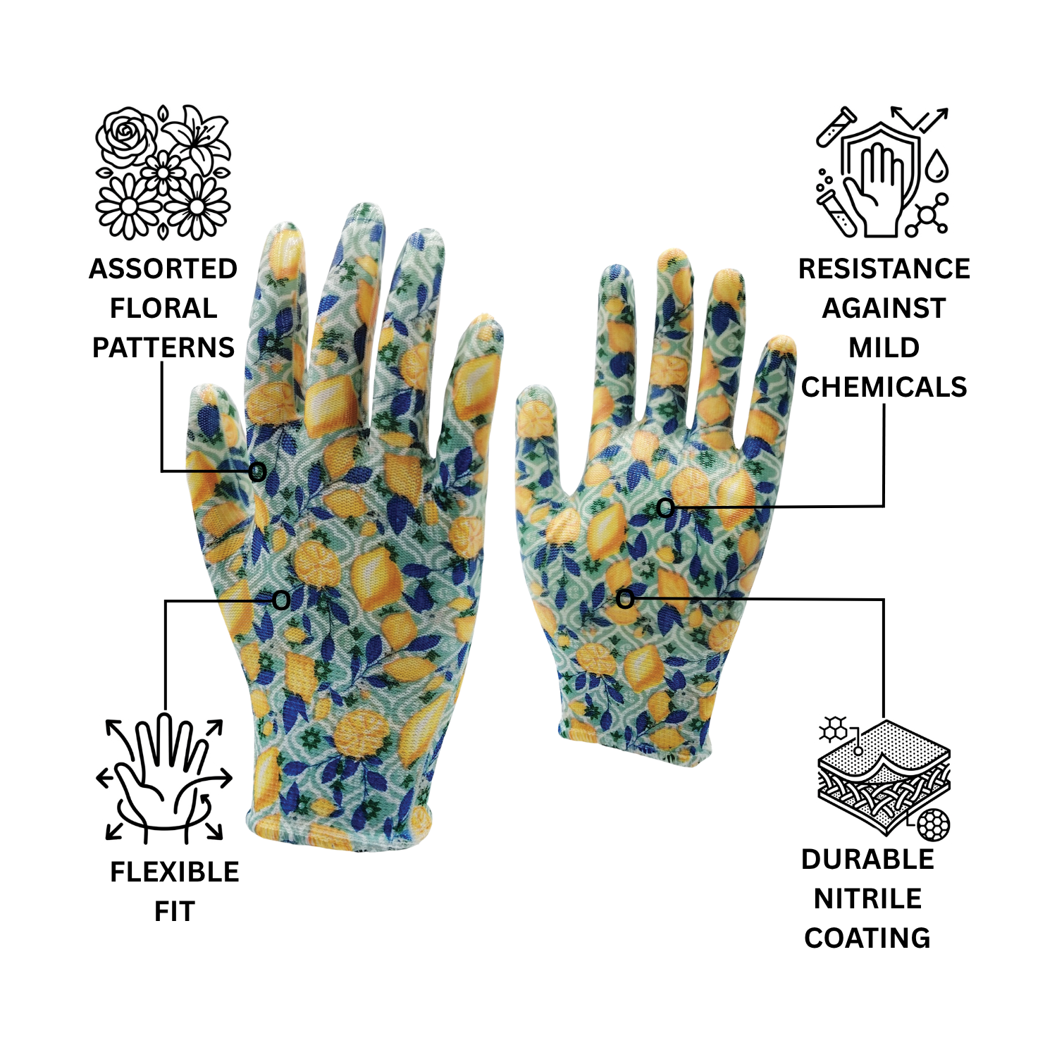 Nitrile Coated Gardening Gloves