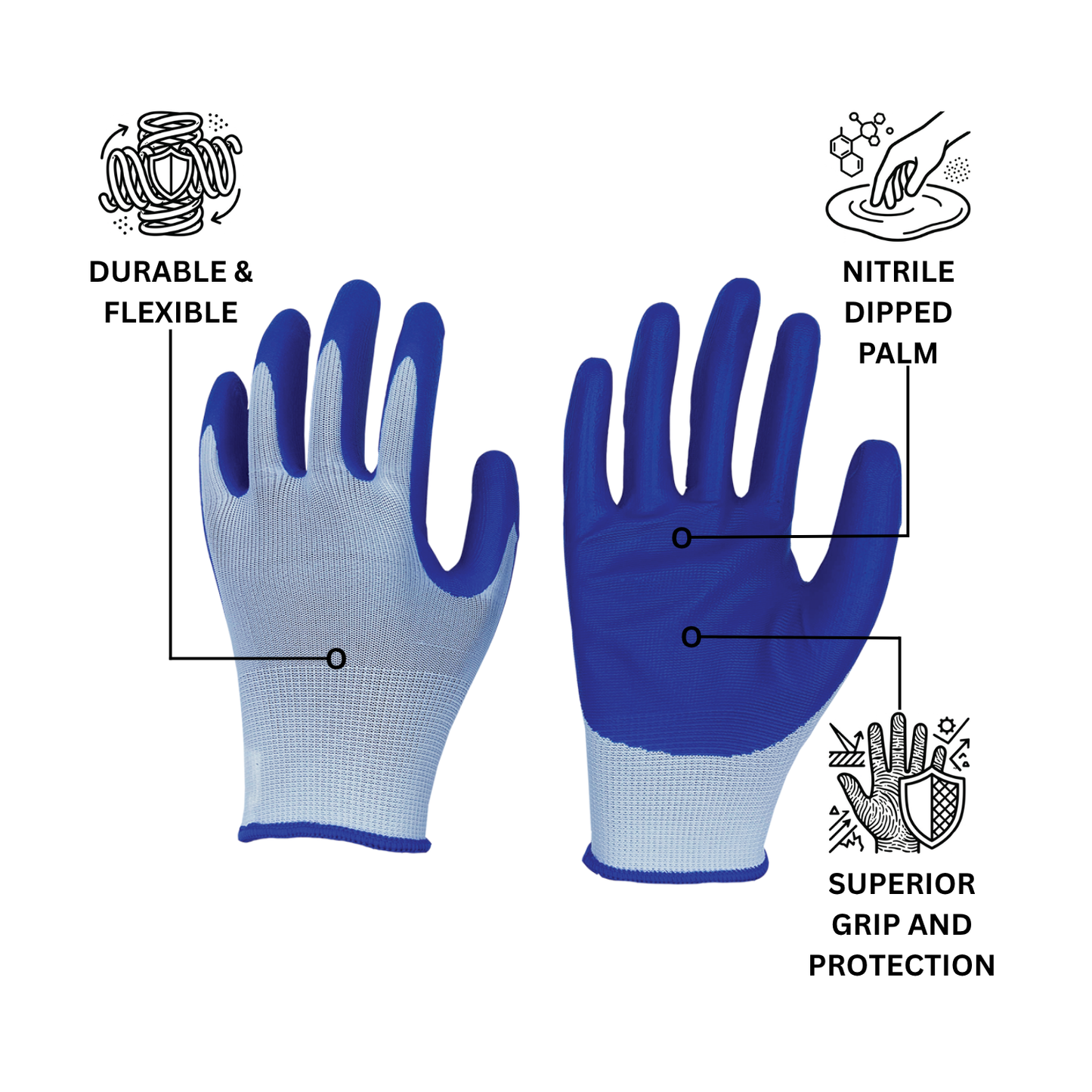 Nitrile Dipped Work Gloves