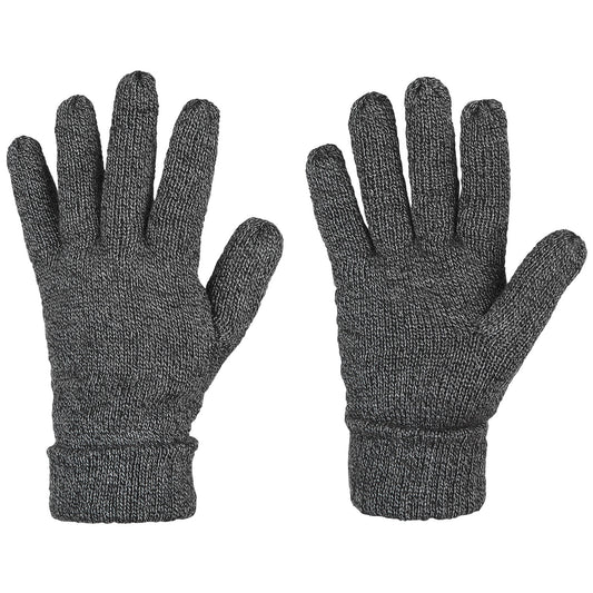 Pair of gray gloves on a white background