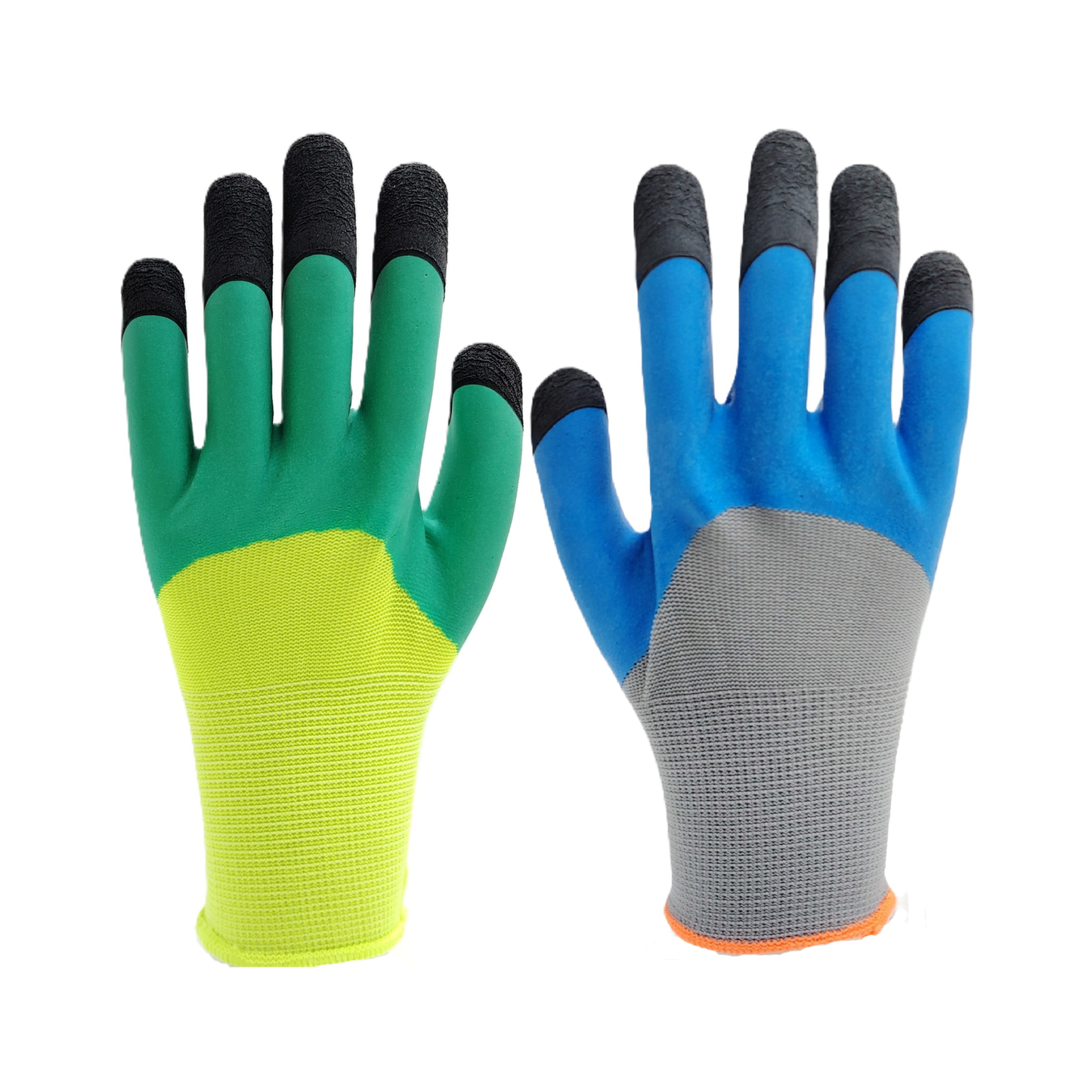 Schield® Premium Latex-Coated Work Gloves available in multiple colors.